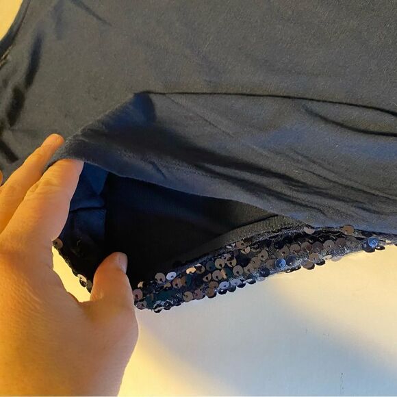 Vintage black all over sequin 100% silk mini skirt NYE - 6 - Picture 10 of 10